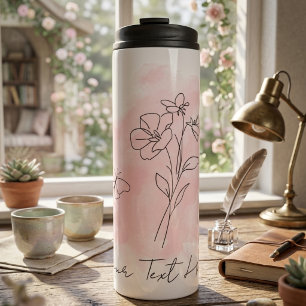 Termo Taza térmica de mariposa floral