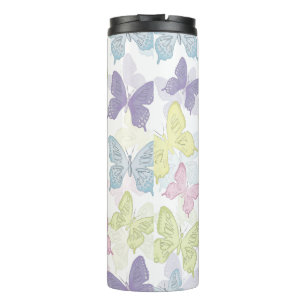 Termo Taza térmica de mariposas pastel
