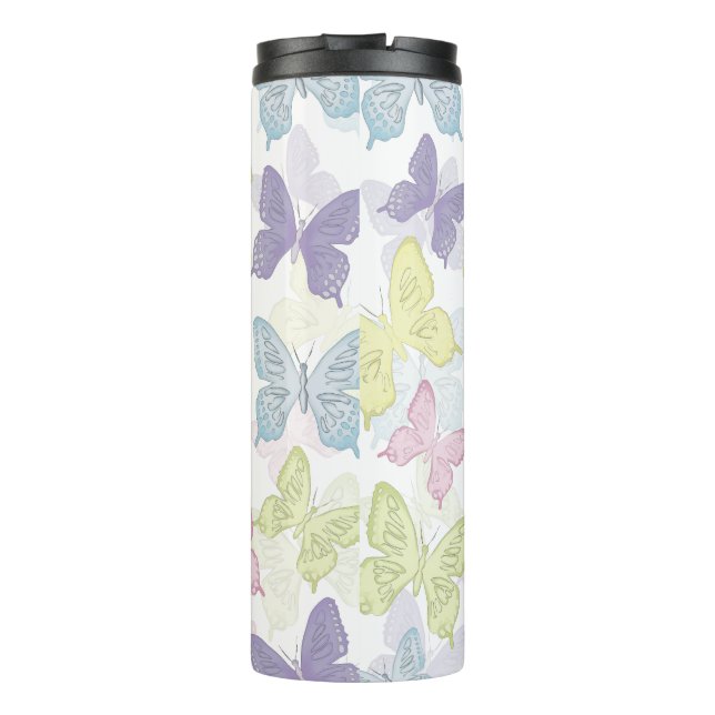 Termo Taza térmica de mariposas pastel (Reverso)