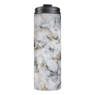 Termo Taza térmica de mármol gris blanco humo dorado