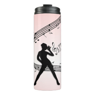 Termo Taza térmica de música rosa de baile de jazz