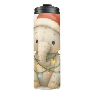 Termo Taza térmica de Navidad de elefante con puntadas s