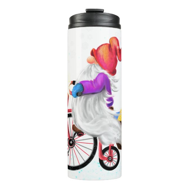 Termo Taza térmica de Navidad Gnomo con regalos (Anverso)