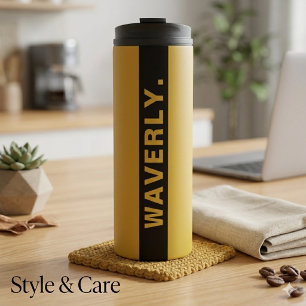 Termo Taza térmica de oro metálico elegante con nombre p