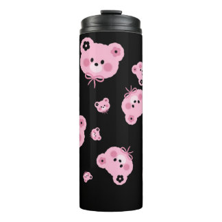 Termo Taza térmica de oso de peluche rosa lindo 