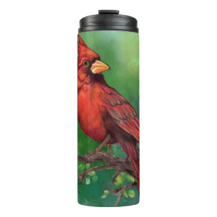 Termo Taza térmica de pájaro cardenal rojo del norte