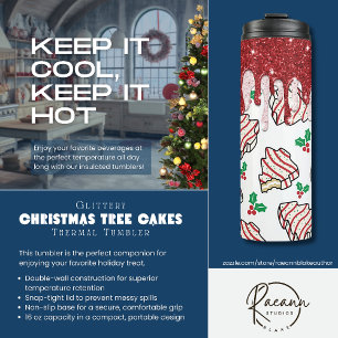 Termo Taza térmica de pasteles de árbol de Navidad brill