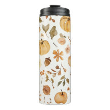 Taza térmica de patrón continuo de cosecha de otoñ