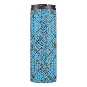 Termo Taza térmica de punto argyle azul