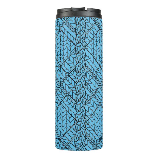 Termo Taza térmica de punto argyle azul (Reverso)