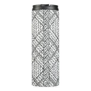 Termo Taza térmica de punto argyle blanca