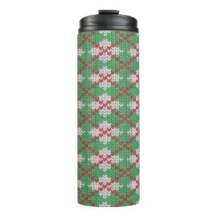 Termo Taza térmica de punto argyle de NAVIDAD