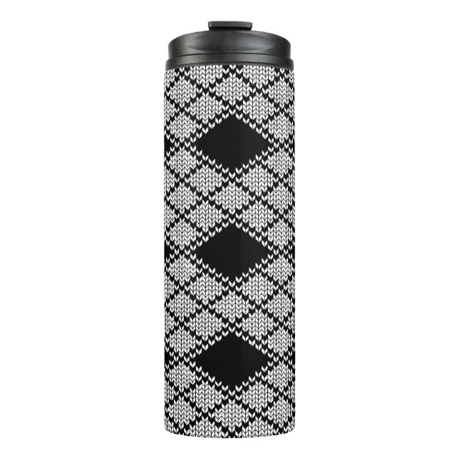Termo Taza térmica de punto argyle negro (Anverso)