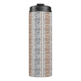 Termo Taza térmica de rayas modernas gris marrón