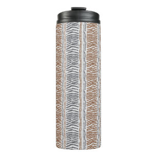 Termo Taza térmica de rayas modernas gris marrón
