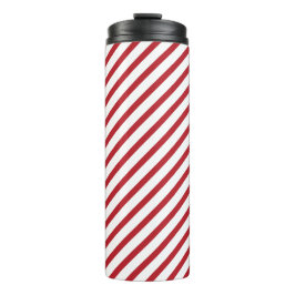 Termo Taza térmica de rayas rojas y blancas clásicas par