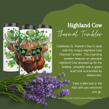 Taza térmica de vaca de las Highlands del día de S
