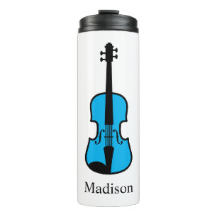 Termo Taza térmica de viaje personalizada violín azul