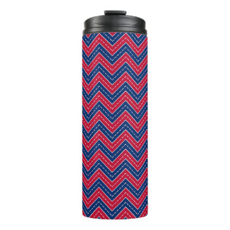 Termo Taza térmica de zig-zag rojo, blanco y azul