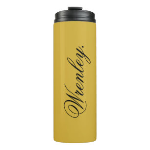 Termo Taza térmica dorada M con nombre personalizado
