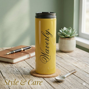 Termo Taza térmica dorada M elegante personalizada