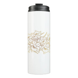 Termo Taza térmica floral de oro blanco