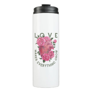Termo Taza térmica floral Love Makes Everything Grow