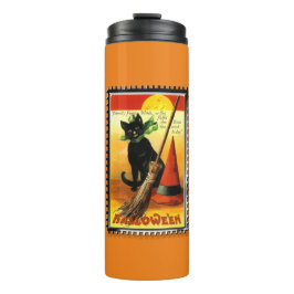 Termo Taza térmica gato negro de Halloween