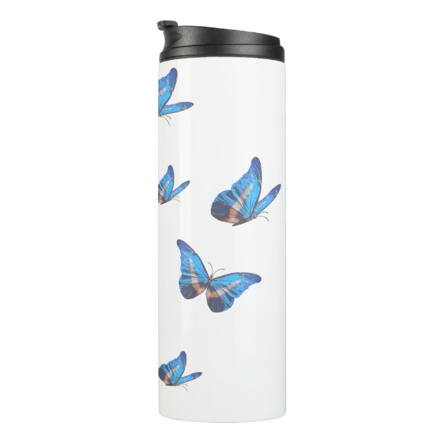 Termo Taza térmica Mariposa Azul (Rotado hacia la derecha)