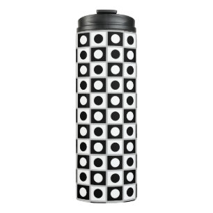 Termo Taza térmica moderna abstracta en negro y blanco