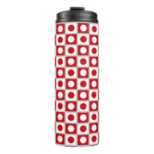 Termo Taza térmica moderna abstracta roja y blanca