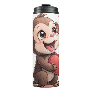 Termo Taza térmica mono corazones rojos
