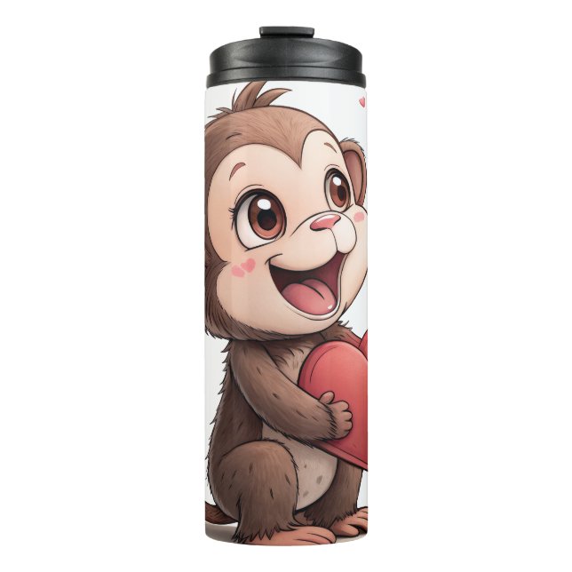 Termo Taza térmica mono corazones rojos (Anverso)