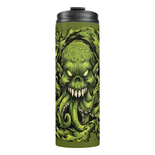 Termo Taza térmica monstruo tentáculo verde espeluznante (Anverso)
