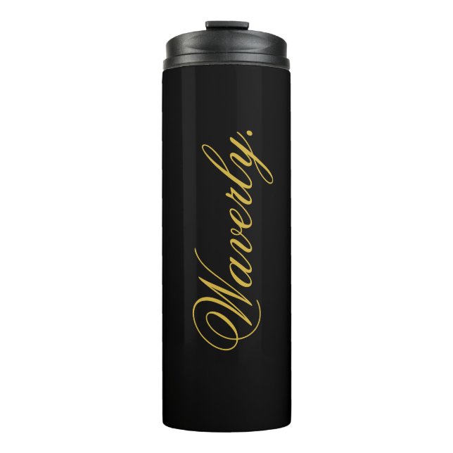 Termo Taza térmica negra elegante personalizada (Anverso)