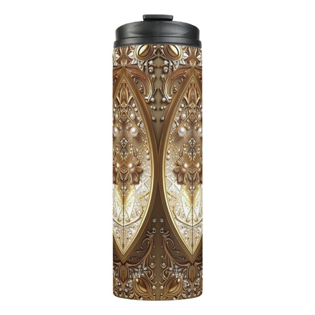 Termo Taza térmica ornamentada dorada (Anverso)