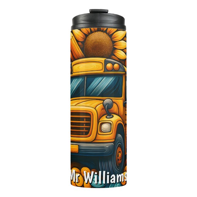 Termo Taza térmica para conductor de autobús de crayones (Anverso)