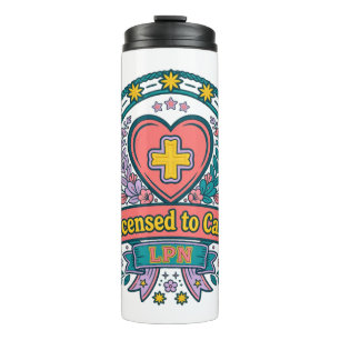 Termo Taza térmica para LPN con licencia para cuidar