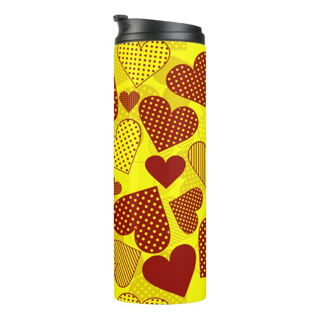 Termo Taza térmica 'Patchwork Hearts' (Rotado hacia la derecha)