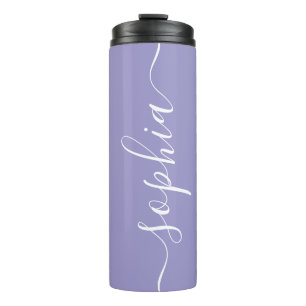 Termo Taza térmica personalizada con escritura morada la