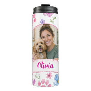 Termo Taza térmica personalizada con foto de mascota y n