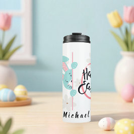 Termo Taza térmica personalizada de conejo azul de Pascu