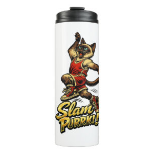 Termo Taza térmica personalizada de gato siamés de balon