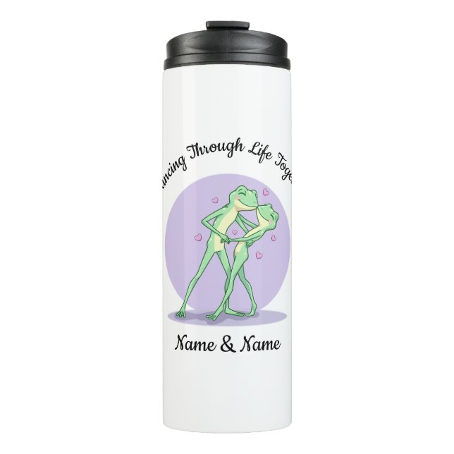 Termo Taza térmica personalizada de pareja de ranas (Anverso)