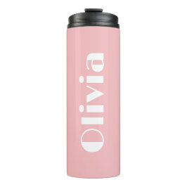 Termo Taza térmica personalizada rosa con tapa