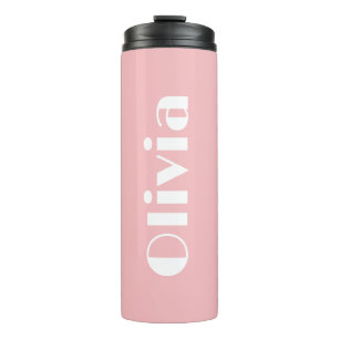 Termo Taza térmica personalizada rosa con tapa