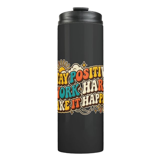 Termo Taza térmica retro Stay Positive (Anverso)