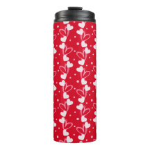 Taza térmica roja con corazones, Love Hearts Doddl