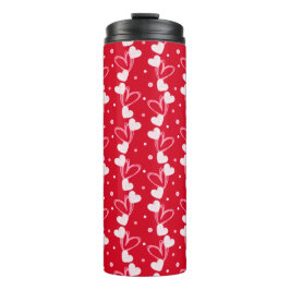 Termo Taza térmica roja con corazones, Love Hearts Doddl