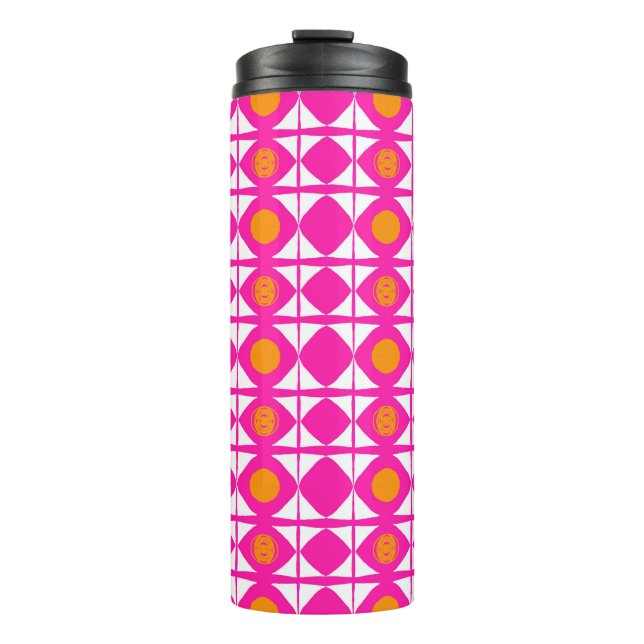 Termo Taza térmica rosa intenso y naranja (Anverso)